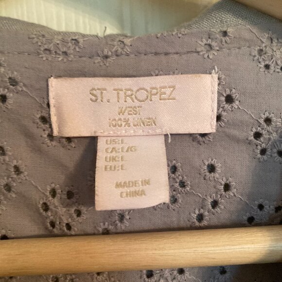 St Tropez 100% Linen Hooded Jacket - EUC - Picture 8 of 8